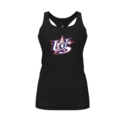 [FT0TRBBK-FYS-LOGO1] Decker Racerback Tank Top (Female Youth S, Black, Logo 1)