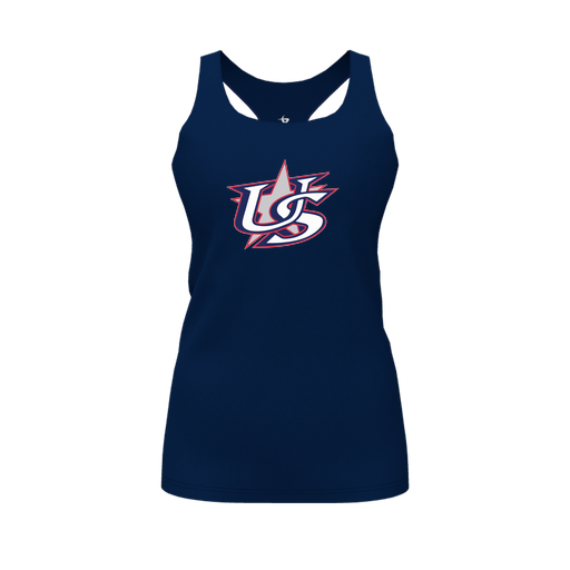 [FT0TRBNV-FYS-LOGO1] Decker Racerback Tank Top (Female Youth S, Navy, Logo 1)